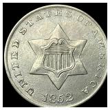 1852 Silver Three-Cent Piece CLOSELY UNCIRCULATED
