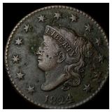 1824 Coronet Head Large Cent LIGHTLY CIRCULATED