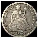 1874 Seated Liberty Dime LIGHTLY CIRCULATED