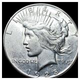 1928 Silver Peace Dollar CLOSELY UNCIRCULATED