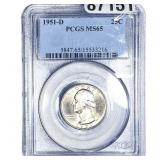 1951-D Washington Silver Quarter PCGS MS65