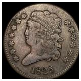 1825 Copper Half Cent NEARLY UNCIRCULATED