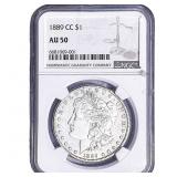 1889-CC Morgan Silver Dollar NGC AU50
