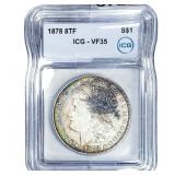 1878 8TF Morgan Silver Dollar ICG VF35