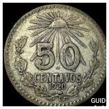 1920M Mexico Silver 50 Caentavos