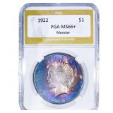 1922 Silver Peace Dollar PGA MS66+ Monster