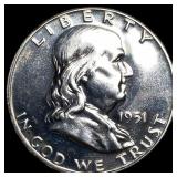 1951 Franklin Silver Half Dollar GEM PROOF