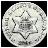 1851 Silver Three-Cent Piece CLOSELY UNCIRCULATED