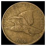 1858 Copper-Nickel Flying Eagle Cent ABOUT UNCIRCU