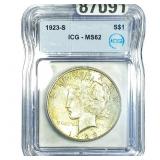 1923-S Silver Peace Dollar ICG MS62