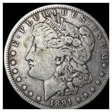 1891-O Silver Morgan Dollar ABOUT UNCIRCULATED