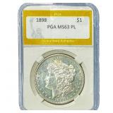 1898 Morgan Silver Dollar PGA MS63 PL