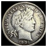 1901-O Silver Barber Dime NEARLY UNCIRCULATED