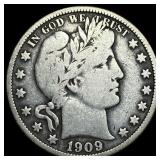 1909 Barber Half Dollar LIGHTLY CIRCULATED