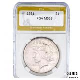 1921 Silver Peace Dollar PGA MS65