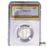 1918-D Standing Liberty Quarter PGA MS63 FH