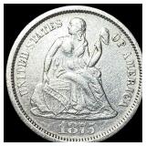1875-S Silver Seated Liberty Dime NEARLY UNCIRCULA