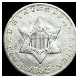 1852 Silver Three-Cent Piece ABOUT UNCIRCULATED