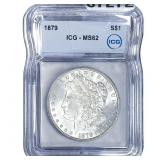 1879 Morgan Silver Dollar ICG MS62