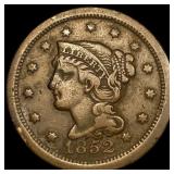 1852 Braided Hair Large Cent NEARLY UNCIRCULATED