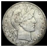1910-S Silver Half Dollar Barber ABOUT UNCIRCULATE