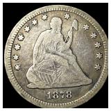 1878-CC Silver Quarter Dollar LIGHTLY CIRCULATED