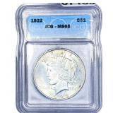 1922 Silver Peace Dollar ICG MS65