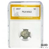1837 Seated Liberty Half Dime PGA MS62