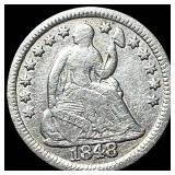 1848 Silver Half Dime NEARLY UNCIRCULATED