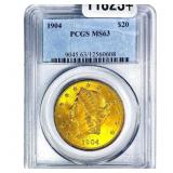 1904 $20 Gold Double Eagle PCGS MS63