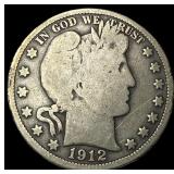 1912 Barber Half Dollar NICELY CIRCULATED