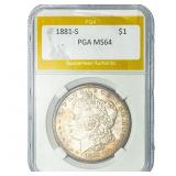 1881-S Morgan Silver Dollar PGA MS64