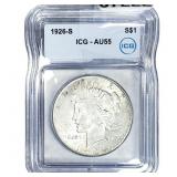 1926-S Silver Peace Dollar ICG AU55