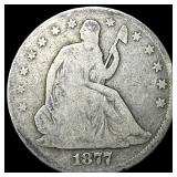 1877 Seated Liberty Half Dollar NICELY CIRCULATED