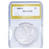 1884-S Morgan Silver Dollar PGA AU58
