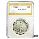 1941-D Walking Liberty Half Dollar PGA MS66