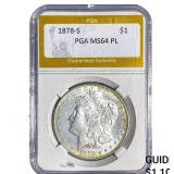 1878-S Morgan Silver Dollar PGA MS64 PL