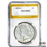 1923-S Silver Peace Dollar PGA MS63