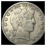 1912-S Silver Barber Half Dollar LIGHTLY CIRCULATE