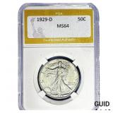1929-D Walking Liberty Half Dollar PGA MS64