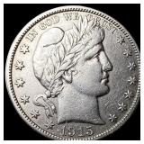 1915-S Silver Half Dollar Barber CLOSELY UNCIRCULA