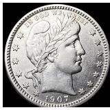 1907-O Silver Barber Quarter CLOSELY UNCIRCULATED