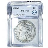 1879-S Morgan Silver Dollar ICG F15