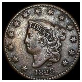 1828 Copper Large Cent NEARLY UNCIRCULATED