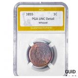1855 Braided Hair Large Cent PGA UNC Detail Whizze