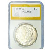 1884-CC Morgan Silver Dollar PGA MS64