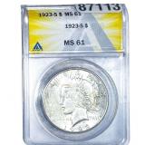 1923-S Silver Peace Dollar ANACS MS61