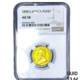 1898 Soth Africa Gold Pond .2352 AGW NGC AU58