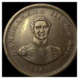 1847 Hawaii Copper Hapa Haneri Token CLOSELY UNCIR