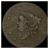 1816 Coronet Head Large Cent ABOUT UNCIRCULATED
